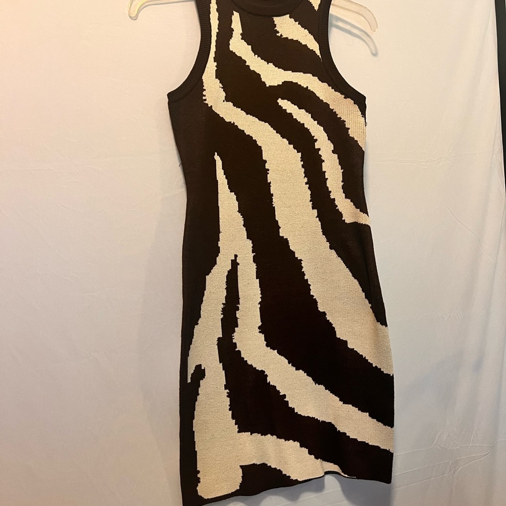 Bodycon Tank Dress Womens Zebra Animal Mini Fitted Party Medium